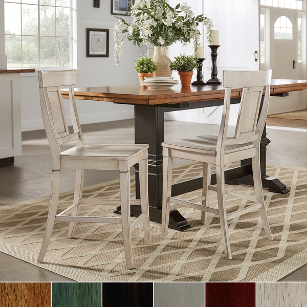 Eleanor Panel Back Wood Counter Chair (Set of 2) by iNSPIRE Q Classic