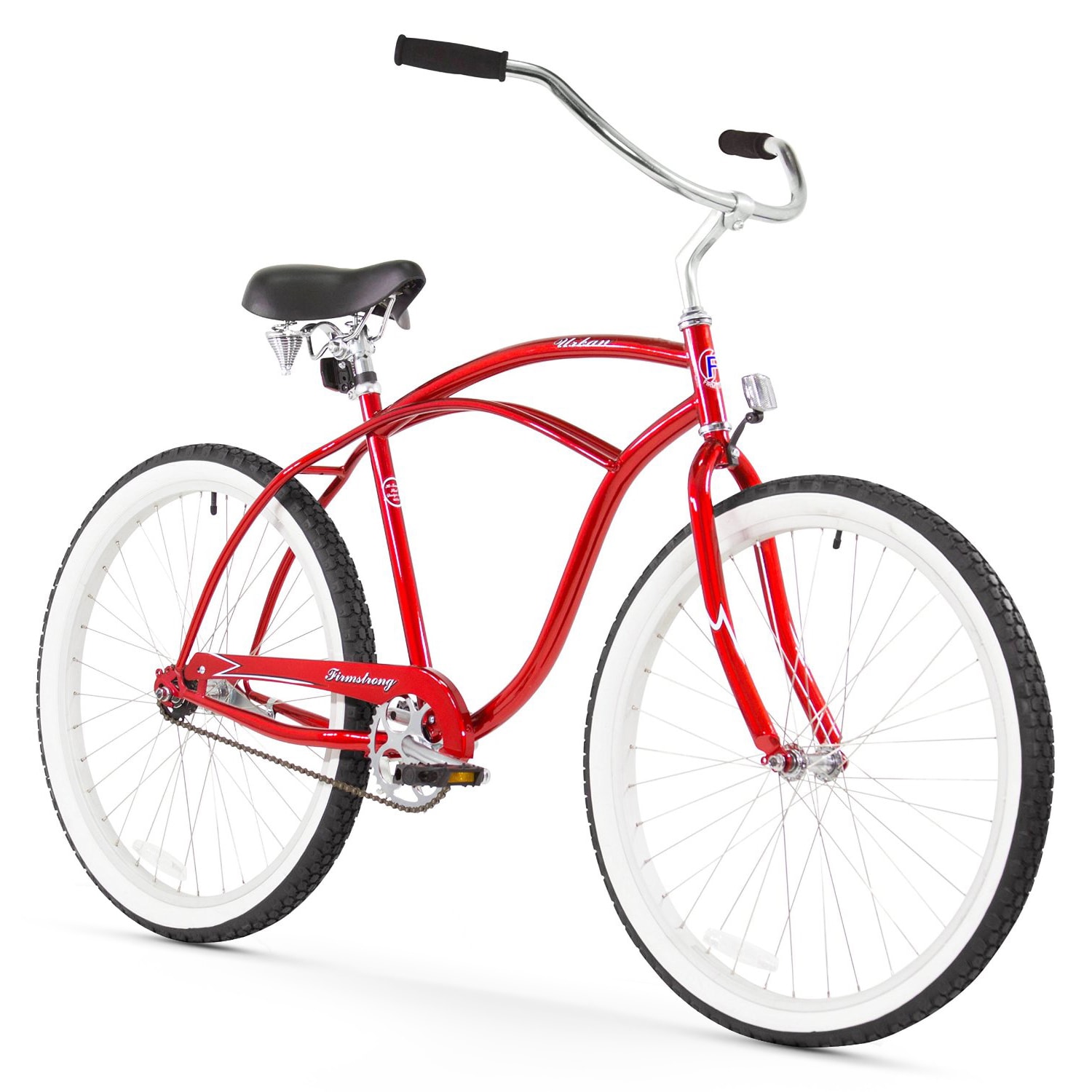 red cruiser bike with basket