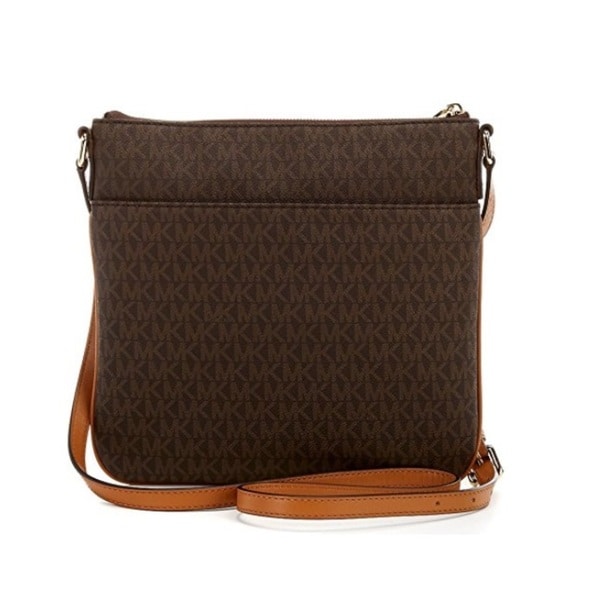 michael kors bedford signature flat crossbody