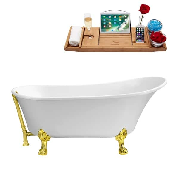 Soap and Sponge Claw Foot Bathtub Caddy in Polished Chrome