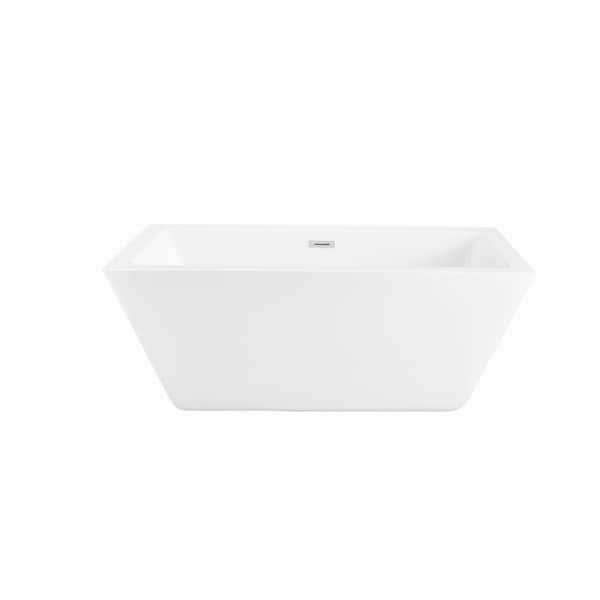 Streamline White 60-inch Freestanding Tub with Internal Drain ... Streamline White 60-inch Freestanding Tub with Internal Drain ...