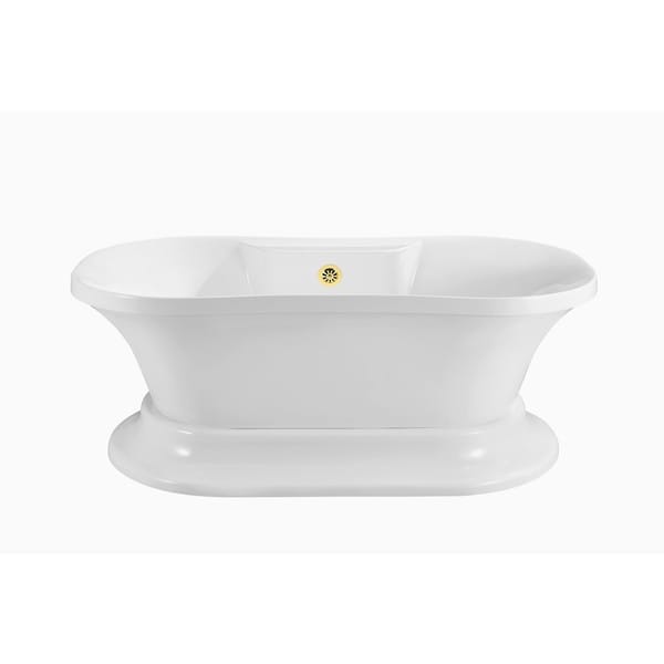 Streamline 60-inch Soaking Freestanding Tub With External Drain ... Streamline 60-inch Soaking Freestanding Tub With External Drain ...