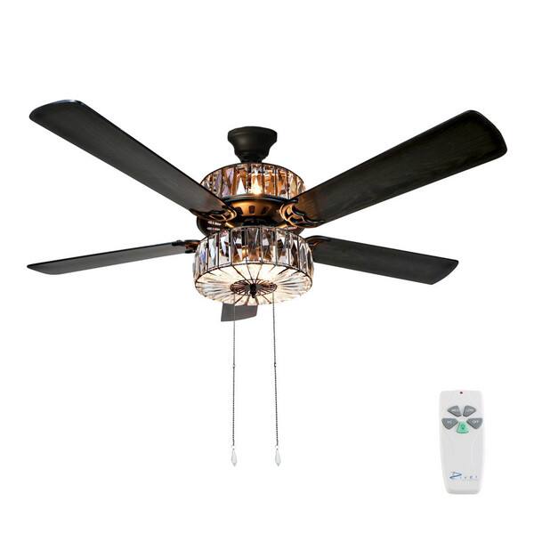 Shop Silver Orchid March Caged Crystal Ceiling Fan 52 L X