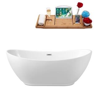 Double Slipper Soaking Tubs Online At Our Best Type Double Slipper 62 Streamline N 580 62fswh Fm Soaking Freestanding Tub And Tray With