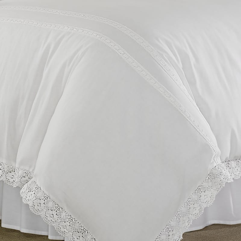 Laura Ashley Annabella White Cotton Duvet Cover Set