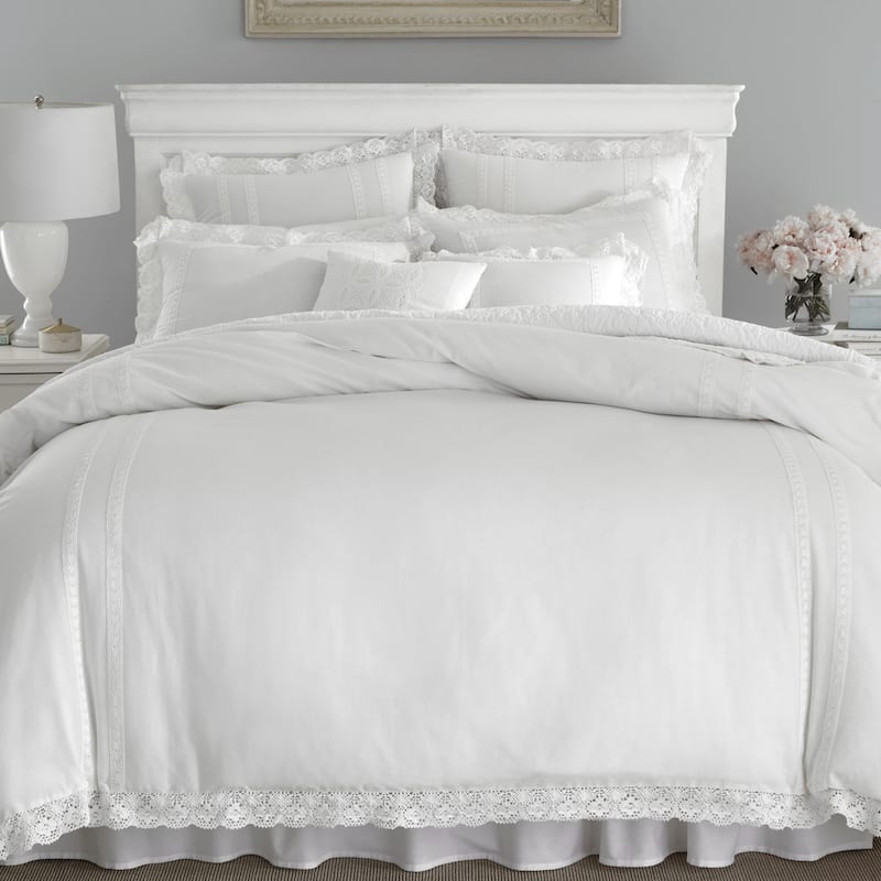 Laura Ashley Annabella White Cotton Duvet Cover Set