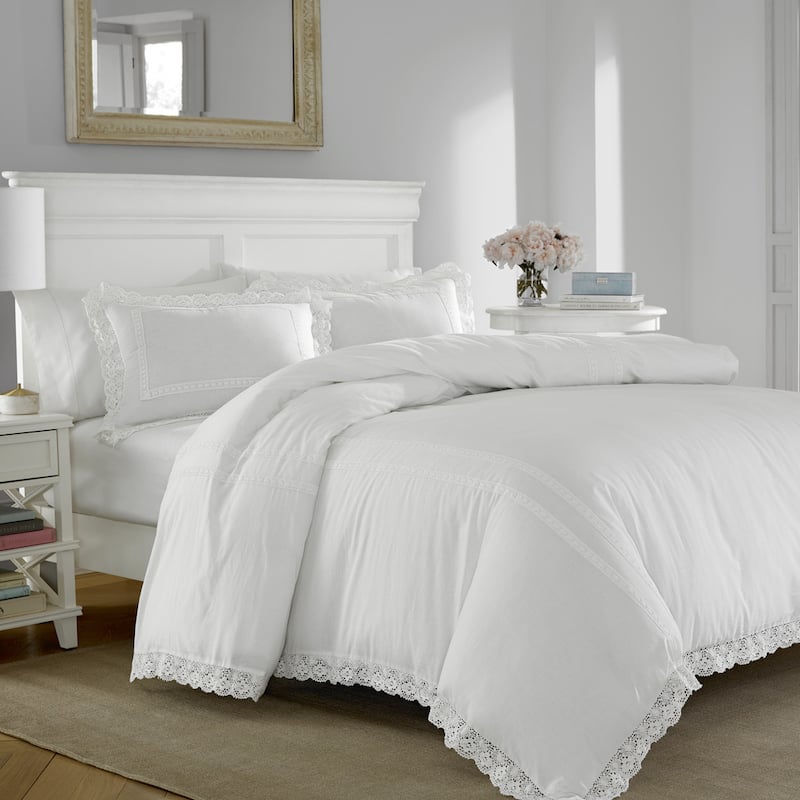 Laura Ashley Annabella White Cotton Duvet Cover Set