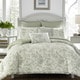 Laura Ashley Natalie Green Floral Cotton Comforter Bonus Set - Bed Bath ...