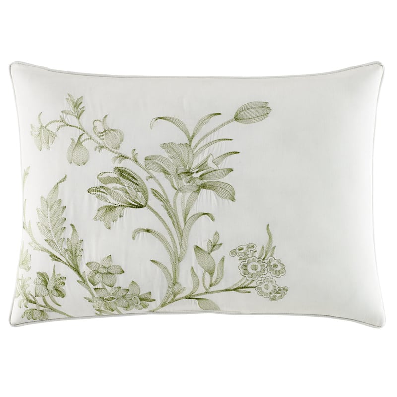 Laura Ashley Natalie Green Floral Cotton Comforter Bonus Set