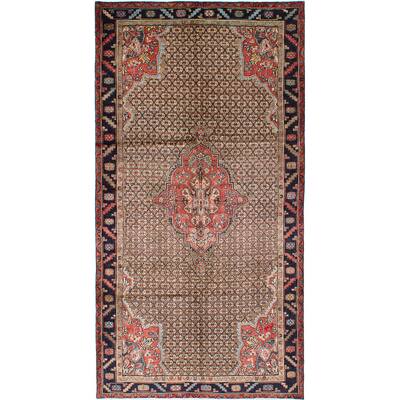 Hand-knotted Koliai Tan Wool Rug - 5'0" x 9'10"