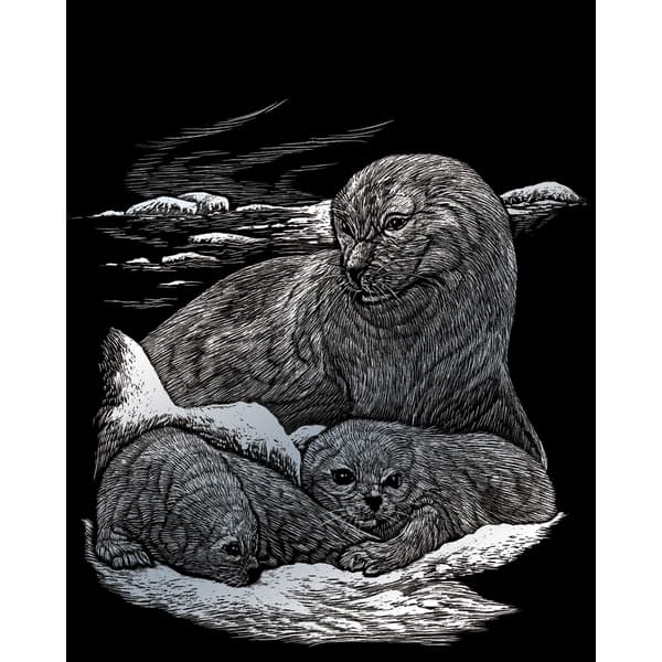 Silver Foil Engraving Art Kit 8"X10"Seal & Pup Bed Bath & Beyond