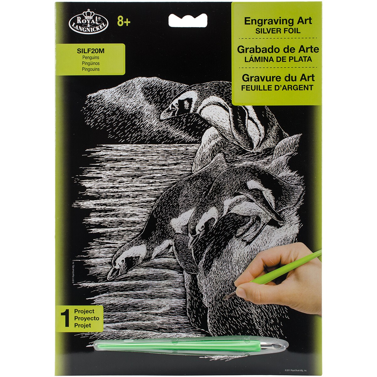 Silver Foil Engraving Art Kit 8X10-Penguins - Bed Bath & Beyond - 15804682