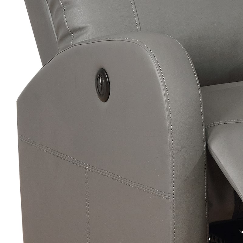 AC Pacific Modern Faux Leather Small Powered Reading Recliner