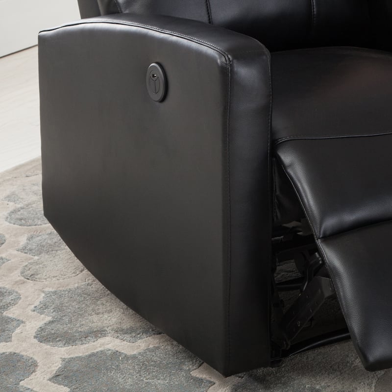 AC Pacific Modern Faux Leather Small Powered Reading Recliner
