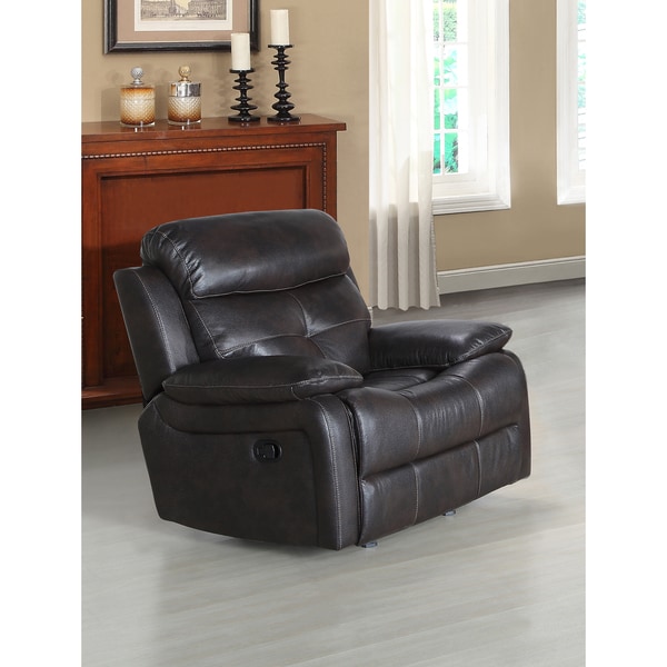 Metro Jordan Java Faux Leather Cushioned Power Recliner