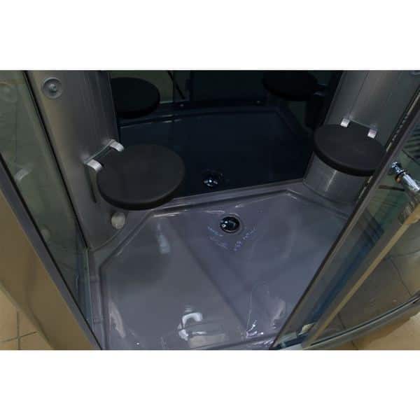 Luxury 2-person Walk-in Chrome Steam Shower
