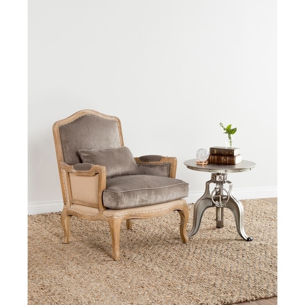 Brittani Upholstered Grey Arm Chair by Kosas Home
