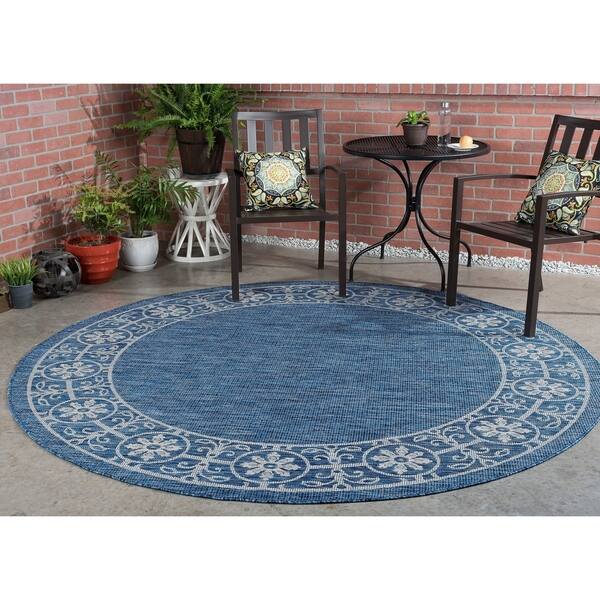 Alise Rugs Colonnade Traditional Border Round Area Rug