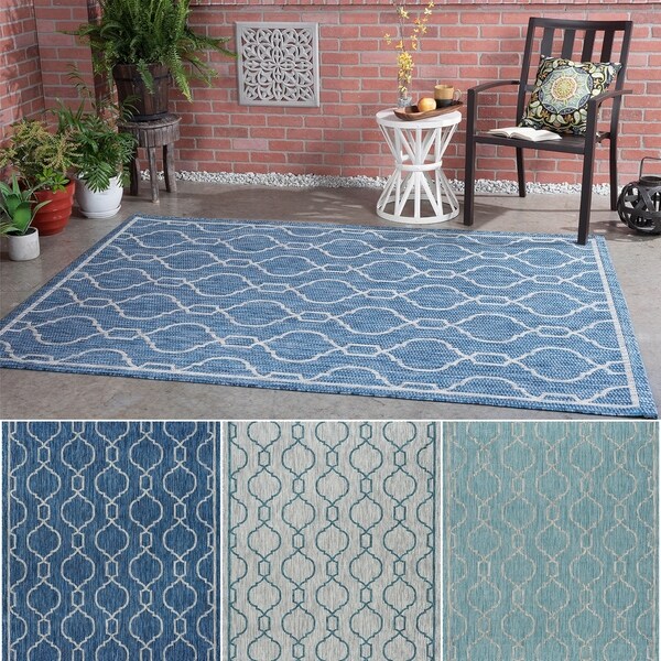 Alise Colonnade Indigo Blue Transitional Area Rug (7'10 x 10'3)