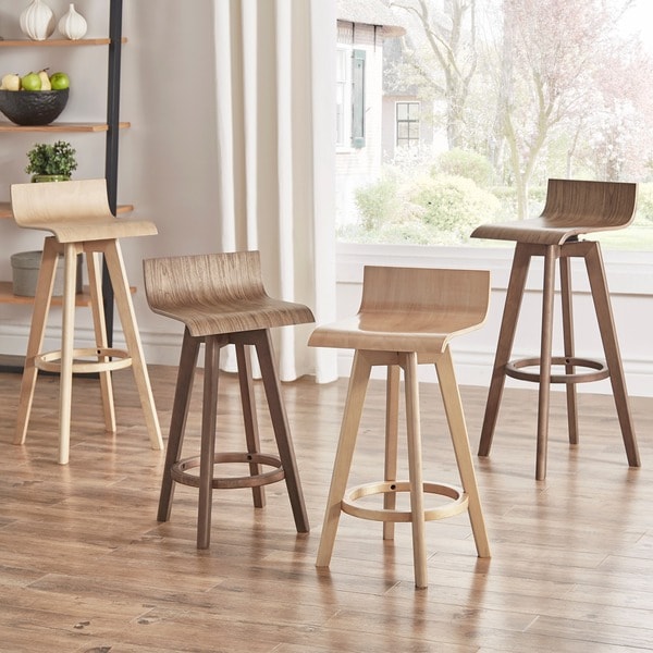 Ellery Mid-Century Modern Swivel Wood Stool (Set of 2) iNSPIRE Q Modern. Opens flyout.