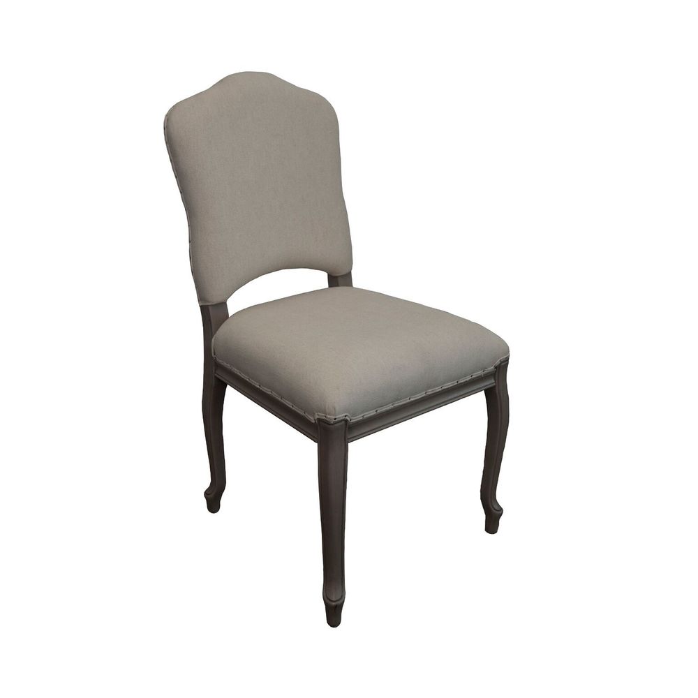 Burnham Home Design s West Dining Chair, Set of 2 (Gray/Ivory Linen)