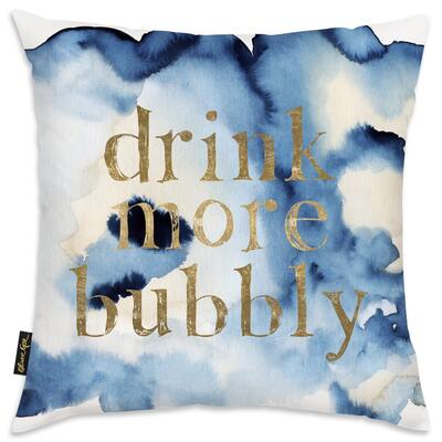 Oliver Gal 'More Bubbly On Blue Waters' Decorative Throw Pillow