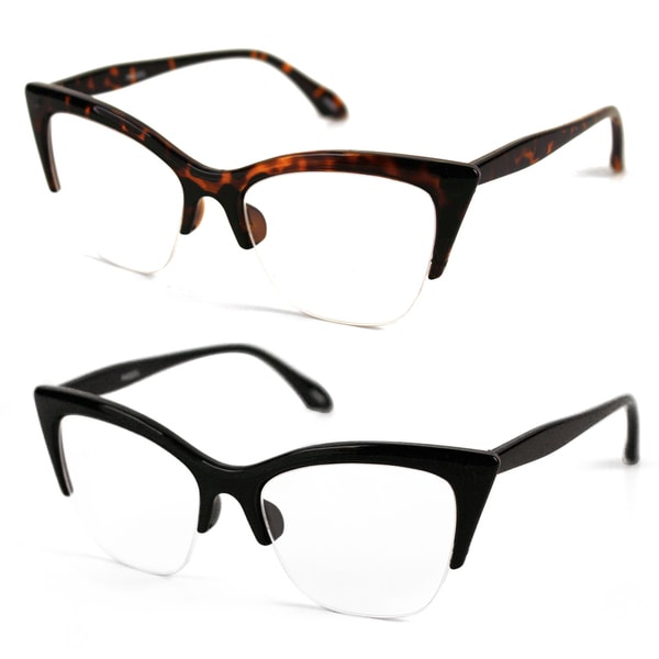 Pop Fashionwear P4022CL 1950's Vintage Style Cat Eye Clear Lens Glasses