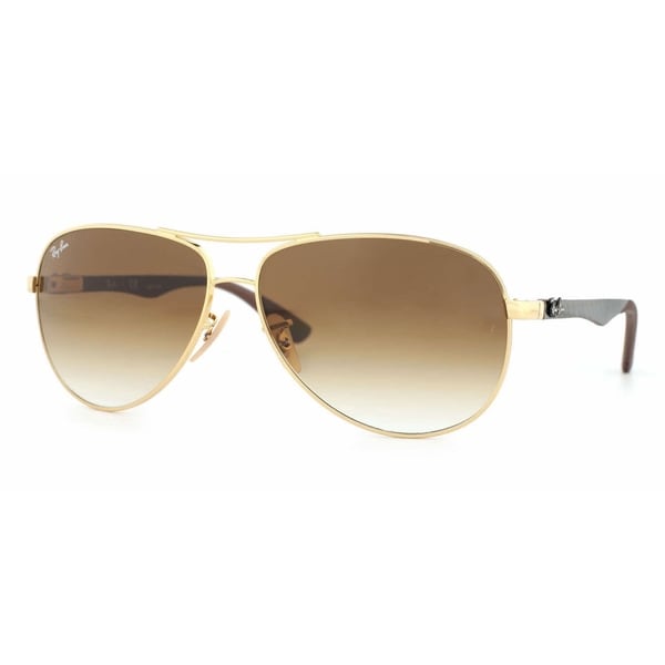 Shop Ray-Ban RB8313 001/51 Unisex Gold/Grey Frame Light Brown Gradient ...