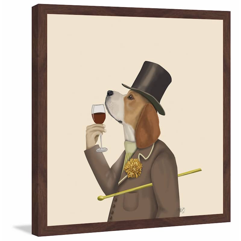 Beagle Wine Snob' Framed Painting Print