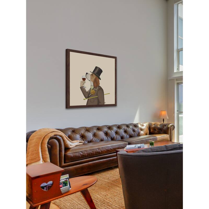 Beagle Wine Snob' Framed Painting Print