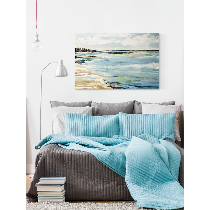 Beach Surf III' Painting Print on Wrapped Canvas - Multi-Color