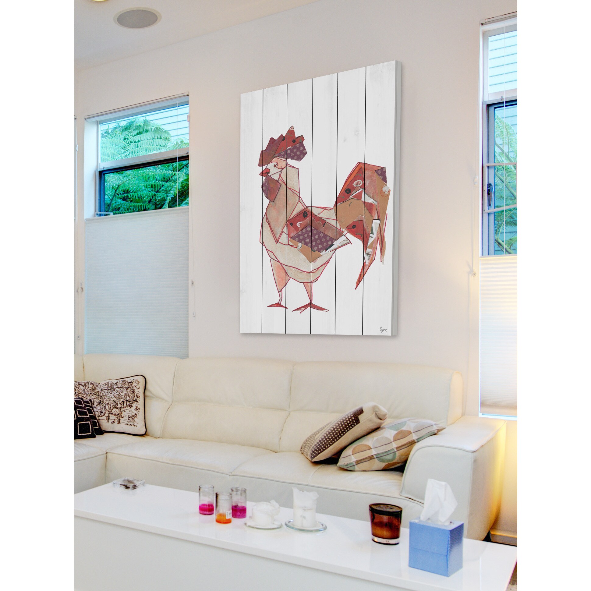 Marmont Hill 'El Gallo' Painting Print on White Wood