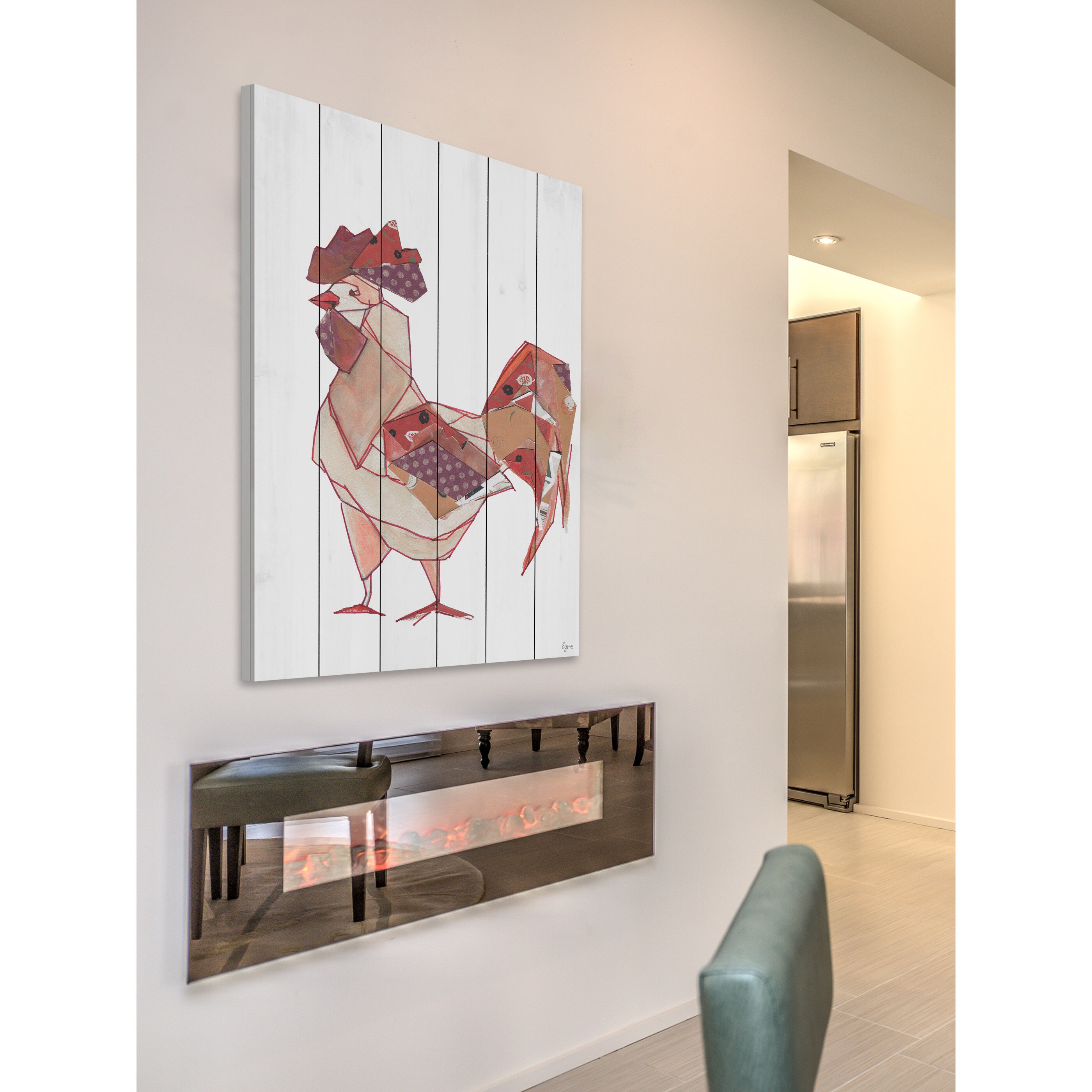 Marmont Hill 'El Gallo' Painting Print on White Wood