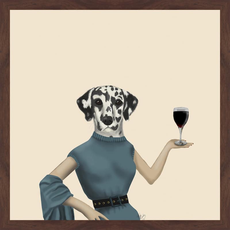 Dalmatian Wine Snob' Framed Painting Print