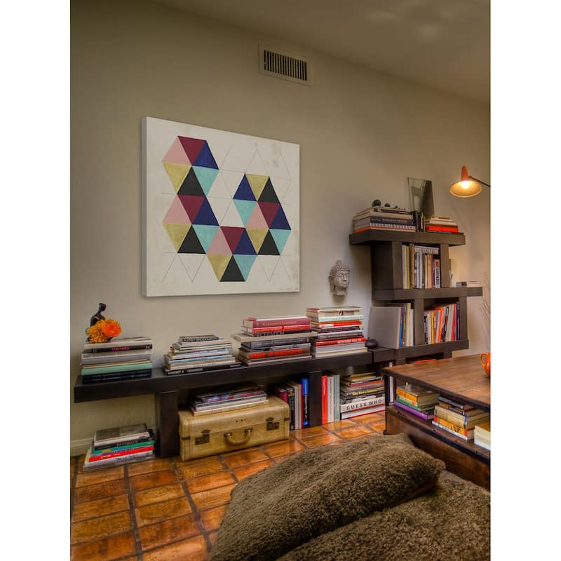 Geometric Pattern Play III' Painting Print on Wrapped Canvas - Multi-Color