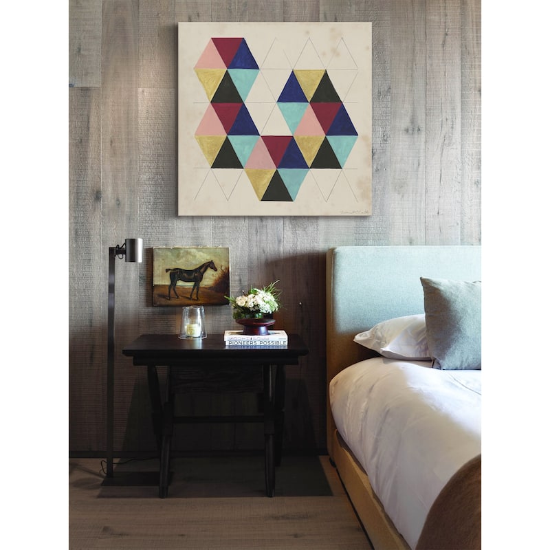 Geometric Pattern Play III' Painting Print on Wrapped Canvas - Multi-Color