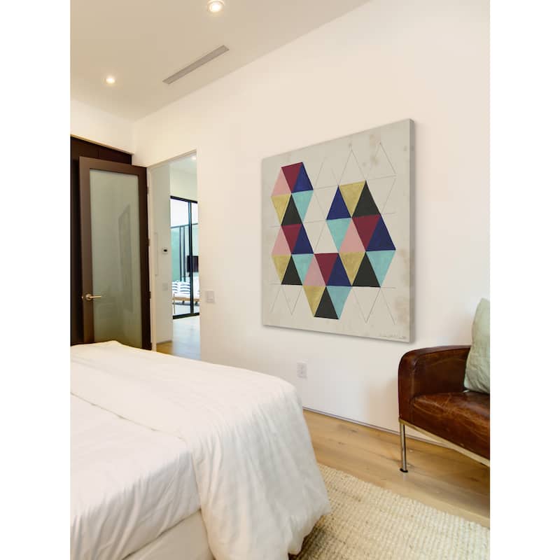 Geometric Pattern Play III' Painting Print on Wrapped Canvas - Multi-Color