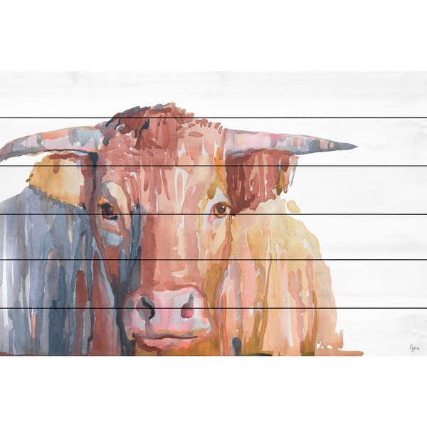 Marmont Hill - Handmade Buffalo Moka Painting Print on White Wood