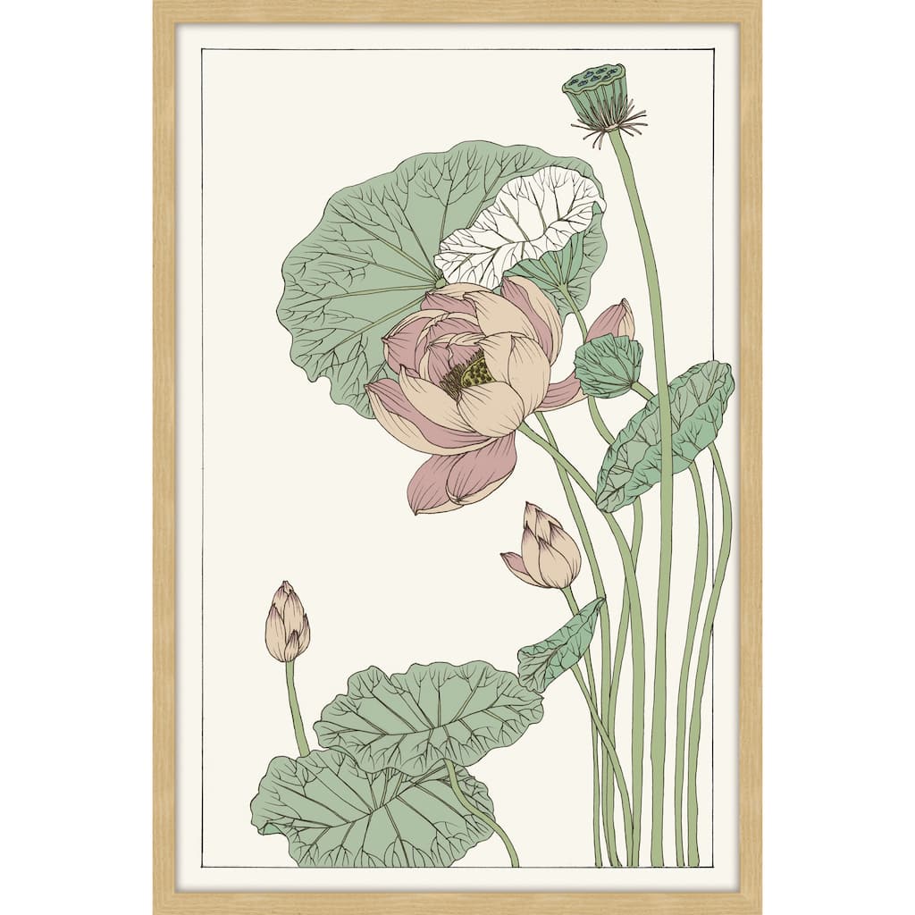 Botanical Gloriosa Lotus II' Framed Painting Print