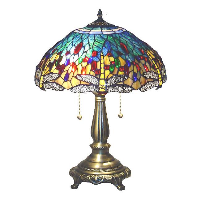 Tiffany-style Yellow Dragonfly Table Lamp
