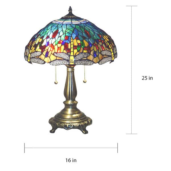 Shop Tiffany Style Yellow Dragonfly Table Lamp Free Shipping