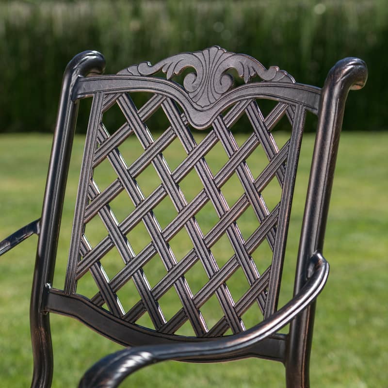 Arlana Outdoor 5-piece Aluminum Bar Set with Umbrella Hole by Christopher Knight Home