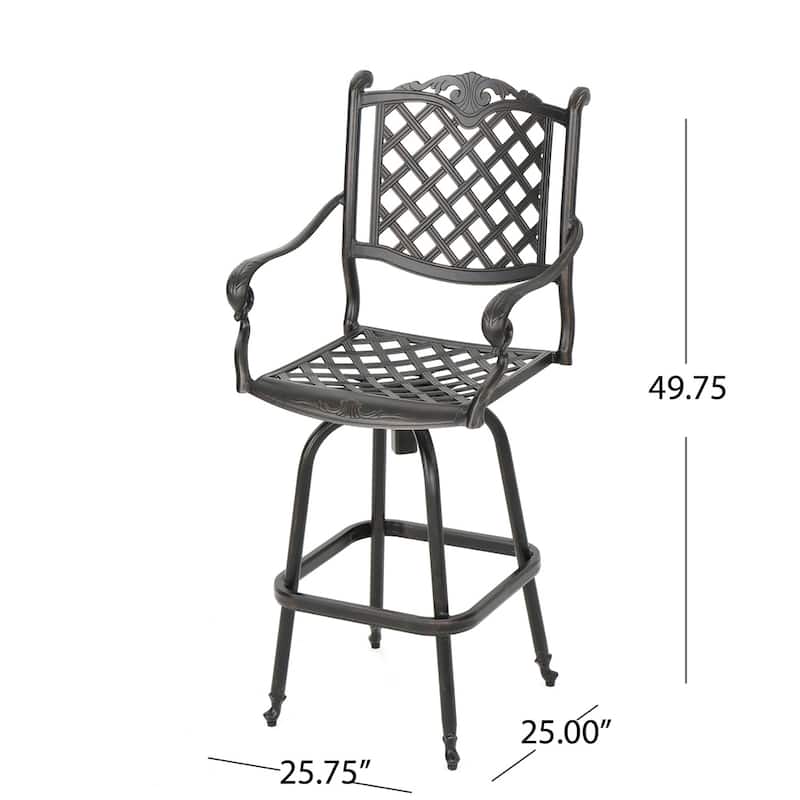 Arlana Outdoor 5-piece Aluminum Bar Set with Umbrella Hole by Christopher Knight Home