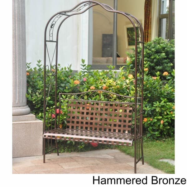 Shop International Caravan Mandalay Iron Arbor Bench Overstock