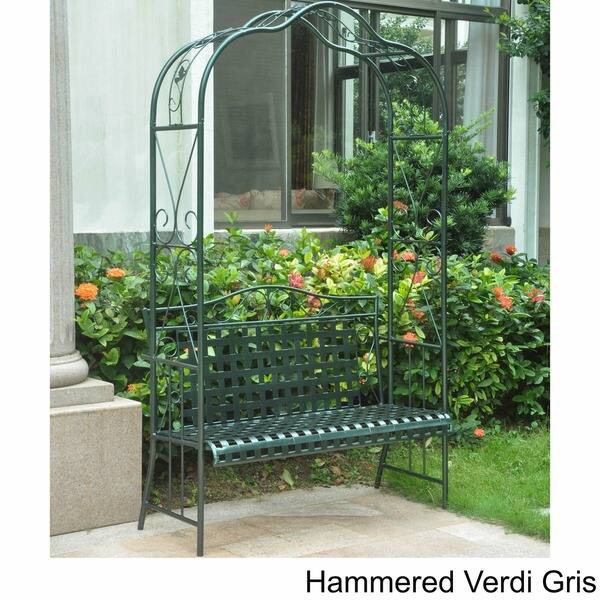 Shop International Caravan Mandalay Iron Arbor Bench Overstock