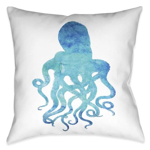 Laural Home Aqua Octopus Indoor- Outdoor Decorative Pillow