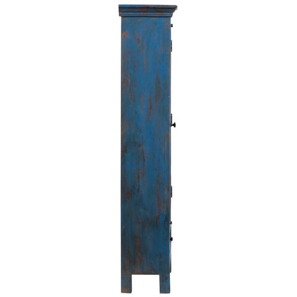 Shop Handmade Wanderloot Tangier Tall Linen Cabinet India Blue