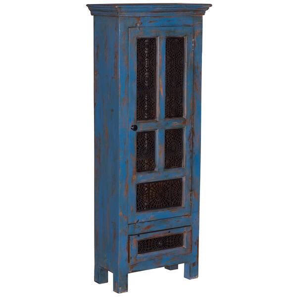 Shop Handmade Wanderloot Tangier Tall Linen Cabinet India Blue