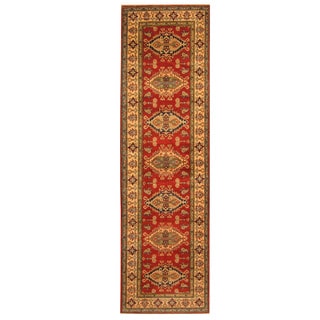 Handmade One-of-a-Kind Kazak Wool Runner (Afghanistan) - 2'7 x 9'7 ...