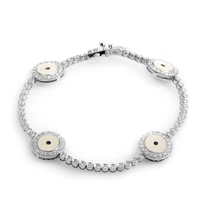 18k White Gold Diamond Evil Eye Bracelet Bt50 5209rbz 18k White Gold Diamond Evil Eye Bracelet Bt50 5209rbz